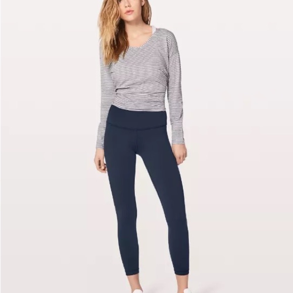 Lululemon Wunder Under HR high rise 7/8 Tight - midnight blue navy - size 10